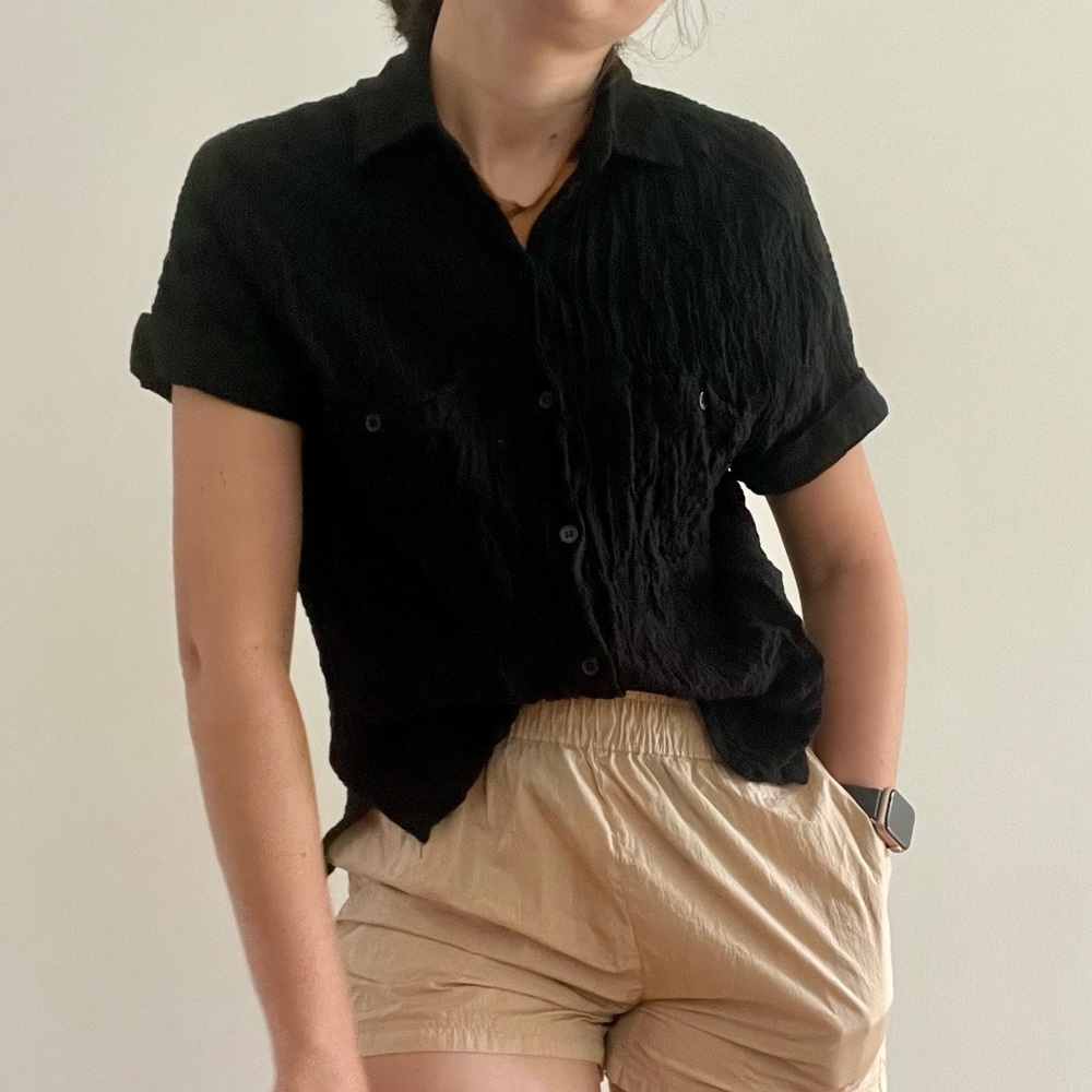 MAX STUDIO SHORT SLEEVES BLACK SHIRT  - XS